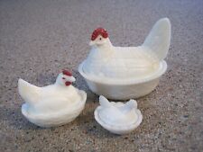 Westmoreland conjunto de 3 copos de leite ninho de galinha com tampa prato 5,5", 3,5", 2,5" comprar usado  Enviando para Brazil