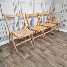 Vintage Set Of 4 Wooden Folding Director Deck Chairs Habitat Aldo Jacober Style for sale  Shipping to South Africa