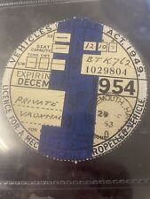 Tax disc vintage for sale  IPSWICH