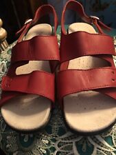 Red leather sandals for sale  DAGENHAM