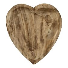 Tigela decorativa vintage rústica coração madeira prato 10,5” x 12” x 2” profundidade comprar usado  Enviando para Brazil