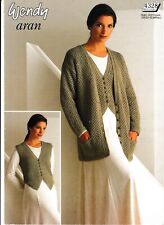 aran waistcoat knitting pattern for sale  BARRY
