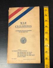 Used, World War I Vintage War Cyclopedia 1918 US Committee On Public Information Map  for sale  Shipping to South Africa