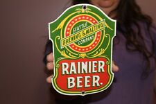 Rainier Beer Seattle Brewing & Malting Company Porcelain Metal Sign for sale  Shipping to Canada
