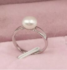 Real  Freshwater Pearl Band Wired Stacking Ring in Sterling Silver - 6-7mm, used for sale  Shipping to South Africa