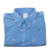 Camisa Brooks Brothers Para Hombre Mediana Azul Cambray Regente Velero Pájaro Náutico segunda mano  Embacar hacia Argentina