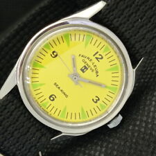 OLD FAVRE LEUBA SEA KING 253 WINDING SWISS MENS YELLOW DIAL WATCH 611-a318915-2 for sale  Shipping to South Africa