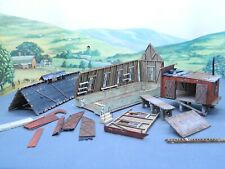 Used, HO 1/87 Wood Craftsman REMAINS of RUINED SINGLE-STALL ENGINE HOUSE SHED Detailed for sale  Shipping to South Africa