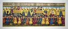 Maharajah Procession Painting Handmade Indian Art on Sankrit Handwritten Script for sale  Shipping to Canada