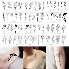 Tatuaje fácil de usar arte corporal flores tatuaje blanco y negro tatuajes temporales segunda mano  Embacar hacia Mexico