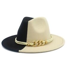 Chapéu fedora de duas cores para homens e mulheres aba larga chapéu panamá chapéu jazz, usado comprar usado  Enviando para Brazil