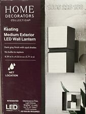 Keating 2-Light Cinza Escuro LED Suporte de Parede Externo Arandela Lanterna com Opala PC 005, usado comprar usado  Enviando para Brazil