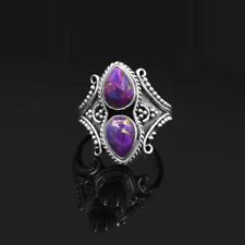 Viola Rame Turchese Donna 925 Argento Sterling Handmade Anello Cabochon Gioielli comprar usado  Enviando para Brazil