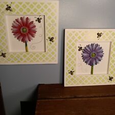 3 art flower set framed for sale  Kalamazoo