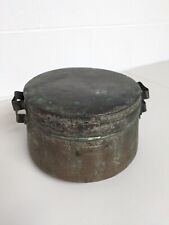 Vintage Handmade Copper Pot with Riveted Handles & Flat Lid Tin Lined Primitive for sale  Shipping to South Africa