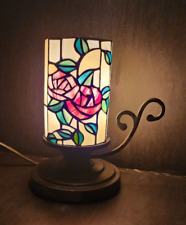 Abajur de mesa portátil estilo Tiffany vitral cabeceira luz noturna rosas comprar usado  Enviando para Brazil