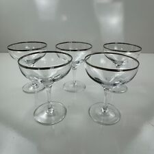 Used, Platinum Silver Rim Champagne Coupe Glasses Vintage Set Of 5 for sale  Shipping to South Africa