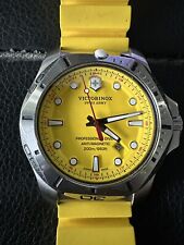 Victorinox INOX Stainless Steel Yellow Dial Rubber Strap Men's Watch 241735 for sale  Shipping to South Africa