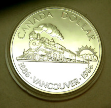 Kanada 1$ 1986 PP srebro Ø36mm Vancouver 100J. Blokada parowa Pacific Express na sprzedaż  Wysyłka do Poland