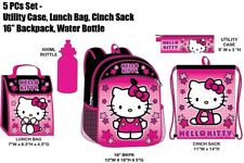 NOVO CONJUNTO HELLO KITTY 5 PEÇAS 16" MOCHILA GRANDE COM KIT DE ALMOÇO FRETE GRÁTIS  comprar usado  Enviando para Brazil