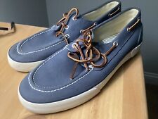 Sapatos de barco Ralph Lauren polo masculino novo em folha lona azul! TAMANHO 10,5D... comprar usado  Enviando para Brazil