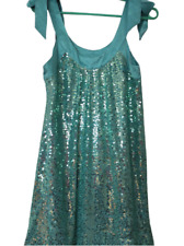 Betsey Johnson turkusowa niebieska suknia wieczorowa z cekinami na sprzedaż  PL