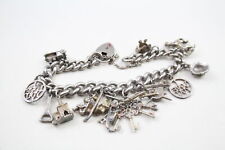 Silver charm bracelet for sale  LEEDS