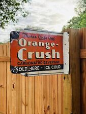 Porcelain Orange Crush Double Sided Flange Advertising Sign 17X12 In for sale  Shipping to South Africa