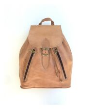 Joli sac à dos en cuir véritable vintage leather backpack  comprar usado  Enviando para Brazil