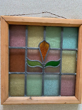 Painel de vitral multicolorido 12 painéis moldura de madeira nua pendurada. comprar usado  Enviando para Brazil
