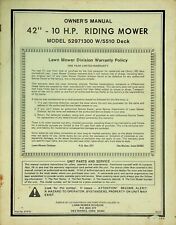 Vtg Original AMF Model 52971300 42" Lawn Tractor Riding Mower Owner's Manual for sale  East Sparta