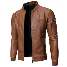 Jaqueta de couro masculina slim fit jaquetas de couro sintético casaco de inverno couro masculino jaqueta PU comprar usado  Enviando para Brazil