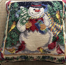 Snowman needlepoint pillow for sale  Scandia