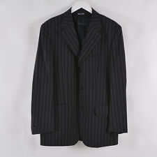 Blazer masculino Ermenegildo Zegna tamanho 52 terno preto jaqueta lã 3 botões listra de giz comprar usado  Enviando para Brazil