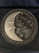 Vintage Celestial Moon Stars Wall Plaque Wall Hanging Shimmery Metallic 11.5”, used for sale  Shipping to South Africa
