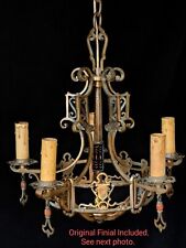 Deslumbrante lustre bronze vintage Tudor renascimento espanhol luminária suspensa comprar usado  Enviando para Brazil