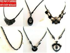 Hematite necklace earrings for sale  HULL