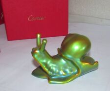 ZSOLNAY EOSIN IRIDESCENT GREEN SNAIL FIGURINE HUNGARY for sale  Shipping to South Africa