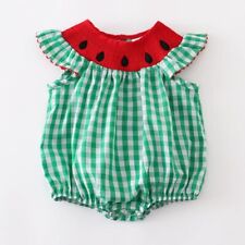 NOVO Macacão Boutique Melancia Bebê Meninas Smocked Gingham Romper, usado comprar usado  Enviando para Brazil