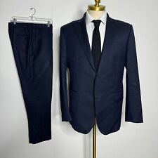 Ermenegildo Zegna x Saks Fifth Avenue Suit Blue Solid Wool 42R 36W (See Descr), used for sale  Shipping to South Africa