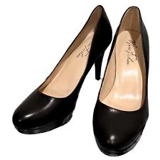 Marc Fisher Womens Platform Pumps Black Leather Closed Toe High Heels 9.5 for sale  Shipping to South Africa