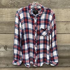 Camisa Rails Hunter para mujer M a cuadros con botones manga larga roja blanca azul segunda mano  Embacar hacia Argentina