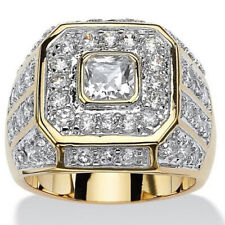 Używany, Trendy Gold Plated Zircon Engagement Ring for Men Party Hip Hop Jewelry Size7-12 na sprzedaż  Wysyłka do Poland