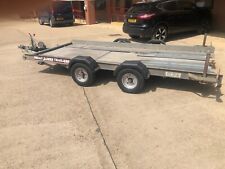 BRAIN JAMES TWIN AXLE CAR TRAILER TRANSPORTER, Heavy Duty, galvanised, ramps, used for sale  PETERBOROUGH