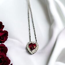 Used, Swarovski Ruby Red Crystal Heart Pendant for sale  Shipping to South Africa