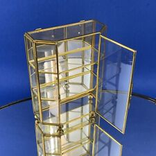 Vintage Glass Brass Display Case Curio Cabinet Mirrored Trinket Box 7.5” for sale  Shipping to South Africa