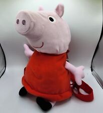 Mochila de felpa Peppa Pig con detalles bordados bolso para niños de 14", usado segunda mano  Embacar hacia Argentina