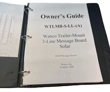 Wanco Trailer-Mount 3-Line Message Board Solar Owner's Guide WTLMB-S-LL-(A)., usado comprar usado  Enviando para Brazil
