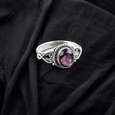 Anillo de plata de ley 925 con piedras preciosas de amatista africana hecho a mano anillo de joyería segunda mano  Embacar hacia Argentina