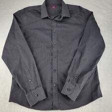 Camisa masculina UNTUCKit grande preta slim fit vestido botão para cima sem rugas 100 algodão comprar usado  Enviando para Brazil